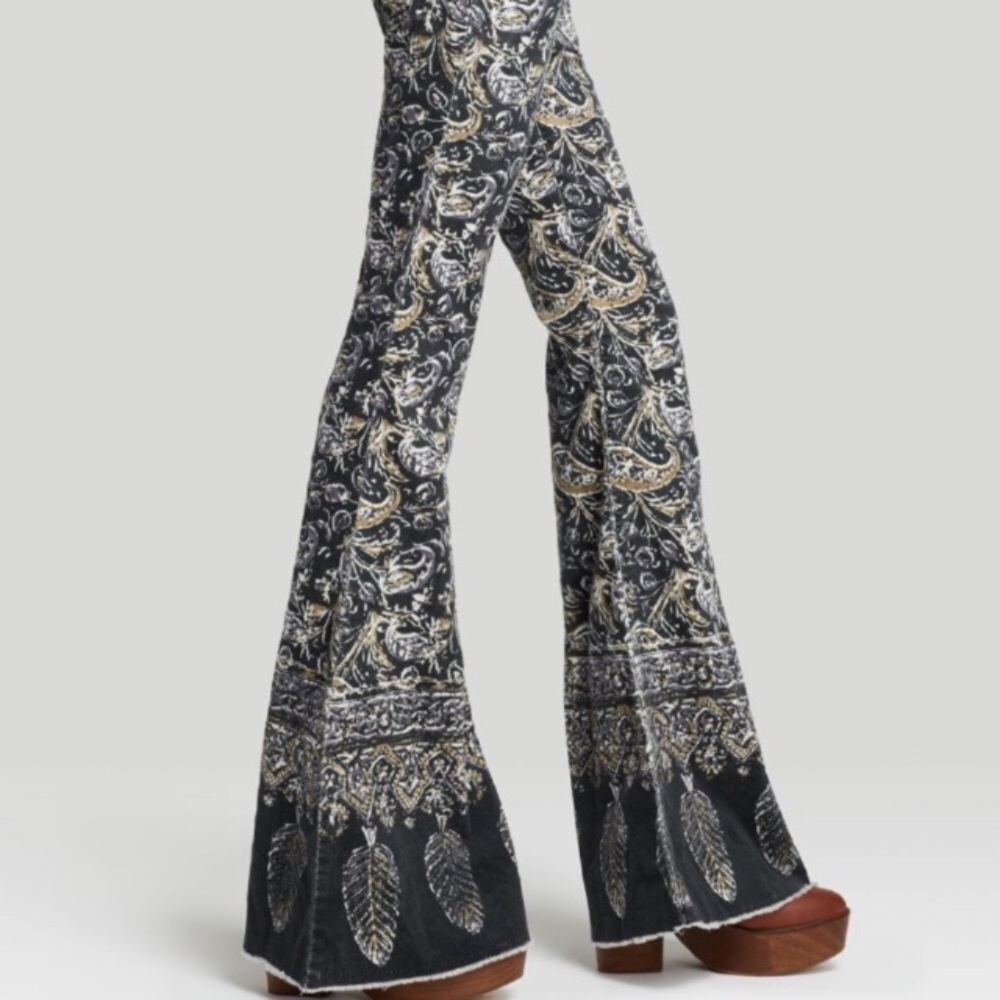 Free People Paisley Cord Flares